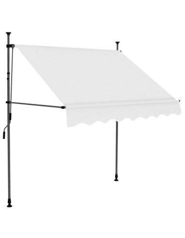 Tenda da Sole Retrattile Manuale con LED 100 cm Crema