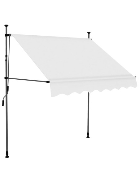 Tenda da Sole Retrattile Manuale con LED 100 cm Crema