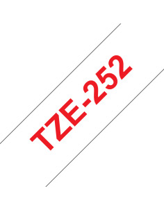 Brother TZE-252 nastro per etichettatrice Rosso su bianco