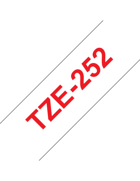 Brother TZE-252 nastro per etichettatrice Rosso su bianco
