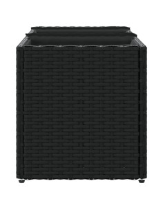 Fioriere da Giardino con 3 Vasi Nere 105x30x32 cm in Polyrattan 2