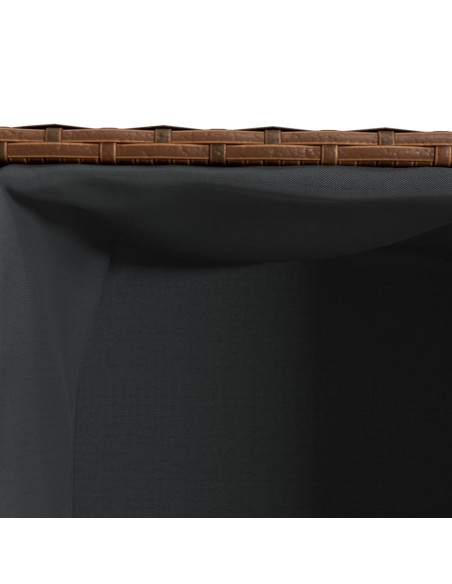 Fioriere da Giardino con 2 Vasi Marrone 72x30x32 cm Polyrattan