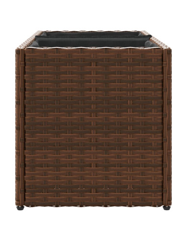 Fioriere da Giardino con 2 Vasi Marrone 72x30x32 cm Polyrattan