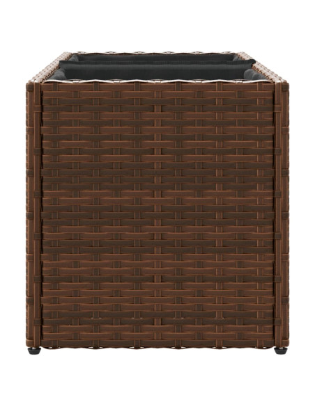 Fioriere da Giardino con 2 Vasi Marrone 72x30x32 cm Polyrattan