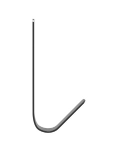 Ganci a Parete a Forma di J 12 pz Neri in Acciaio