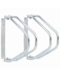 Supporto per Bici a Parete 2 pz in Acciaio Zincato 2