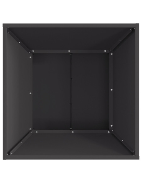 Fire Pit Quadrato Nero 60x60x35 cm in Acciaio