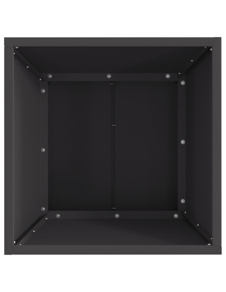 Focolare Quadrato Nero 40x40x30 cm Acciaio
