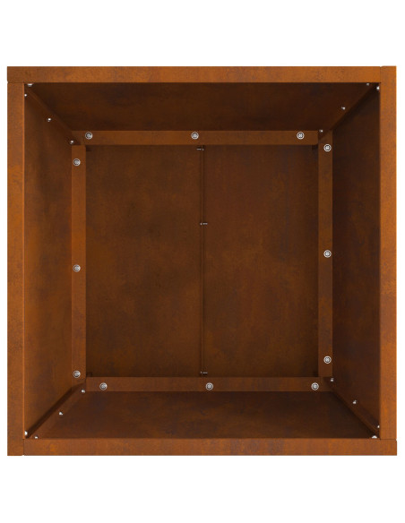 Focolare Quadrato 40x40x30 cm in Acciaio Invecchiato