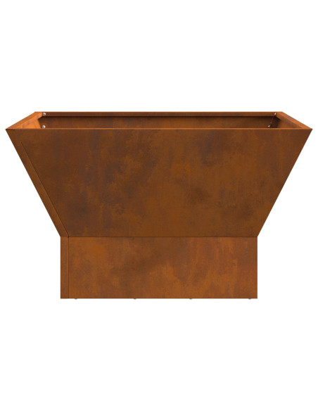 Focolare Quadra Nera 60x60x35 cm in Acciaio Invecchiato