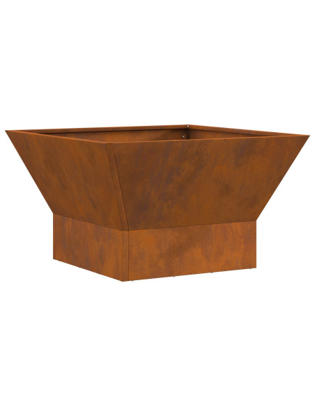 Focolare Quadra Nera 60x60x35 cm in Acciaio Invecchiato