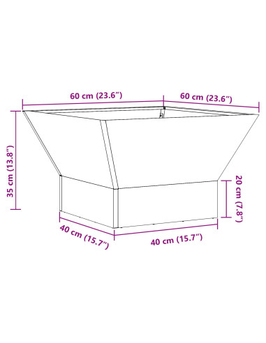 Focolare Marrone 60 x 60 x 35 cm