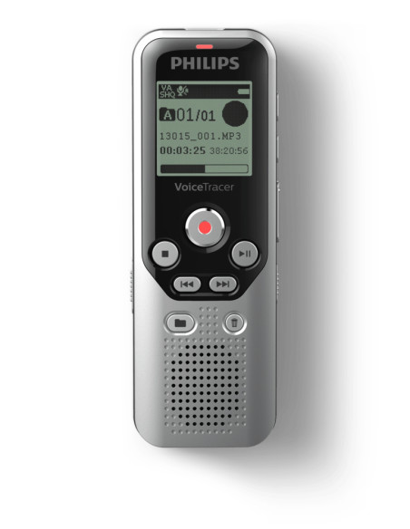 Philips DVT1250 dittafono Memoria interna e scheda di memoria Nero, Grigio