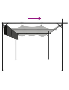 Pergola con Tetto Retrattile Antracite 395x292x230 cm