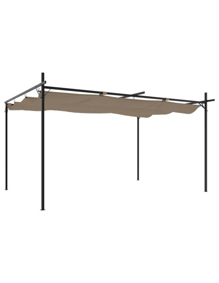 Pergola con Tetto Retrattile Tortora 395x292x230 cm