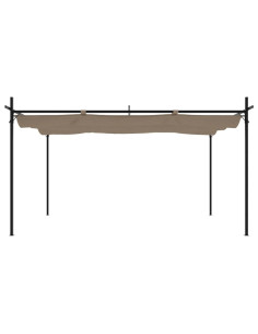 Pergola con Tetto Retrattile Tortora 395x292x230 cm 2