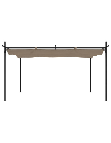 Pergola con Tetto Retrattile Tortora 395x292x230 cm