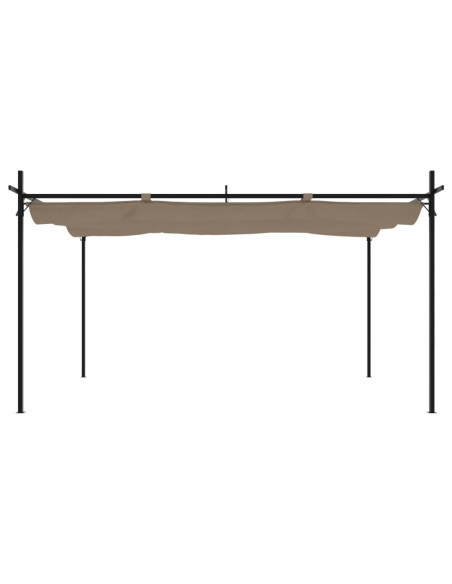 Pergola con Tetto Retrattile Tortora 395x292x230 cm