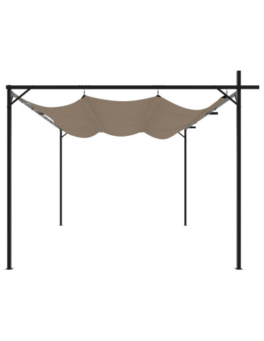 Pergola con Tetto Retrattile Tortora 395x292x230 cm
