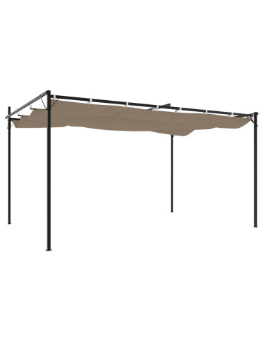 Pergola con Tetto Retrattile Tortora 395x292x230 cm