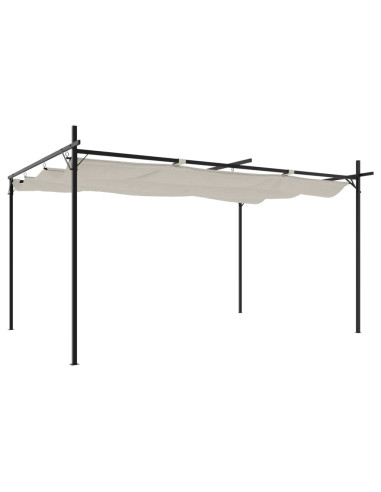 Pergola con Tetto Retrattile Crema 395x292x230 cm