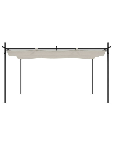 Pergola con Tetto Retrattile Crema 395x292x230 cm
