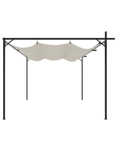 Pergola con Tetto Retrattile Crema 395x292x230 cm
