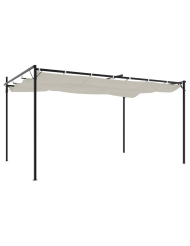 Pergola con Tetto Retrattile Crema 395x292x230 cm