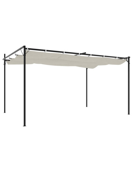 Pergola con Tetto Retrattile Crema 395x292x230 cm