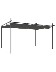Pergola con Tetto Retrattile Antracite 395x292x230 cm 2