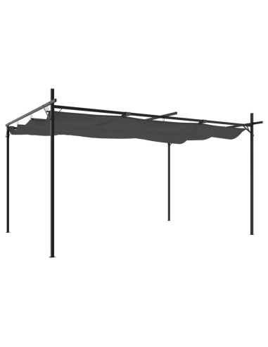 Pergola con Tetto Retrattile Antracite 395x292x230 cm