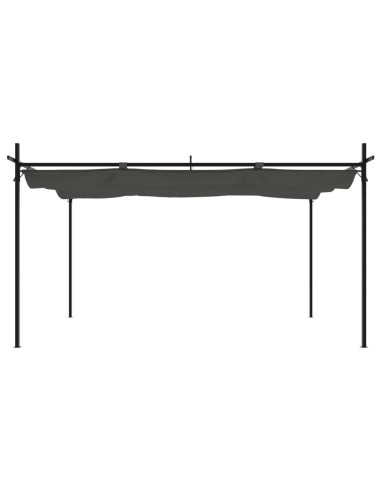Pergola con Tetto Retrattile Antracite 395x292x230 cm