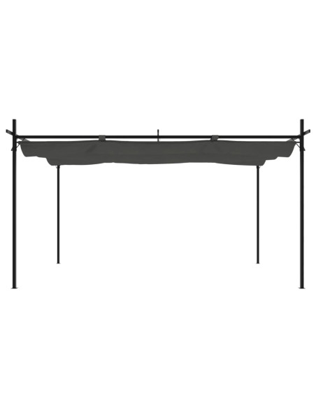 Pergola con Tetto Retrattile Antracite 395x292x230 cm