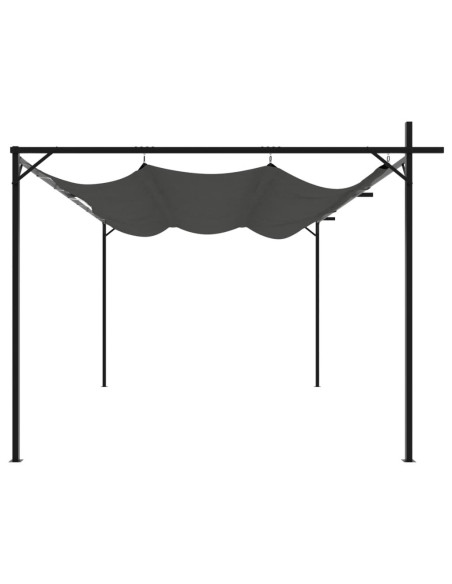 Pergola con Tetto Retrattile Antracite 395x292x230 cm