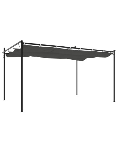 Pergola con Tetto Retrattile Antracite 395x292x230 cm