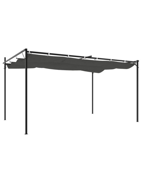 Pergola con Tetto Retrattile Antracite 395x292x230 cm