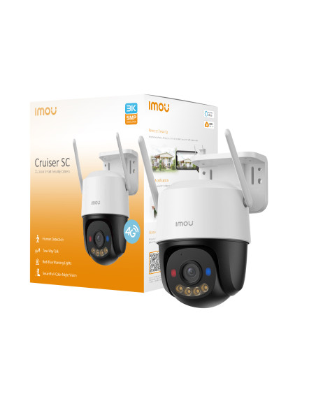 Imou Cruiser SC 4G 2K (3MP) - Telecamera 4G da esterno Motorizzata 360° - Visione Notturna a Colori, IP66, Tracciamento Intelli