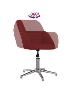 Sedia da Ufficio Girevole Rosso Vino in Tessuto