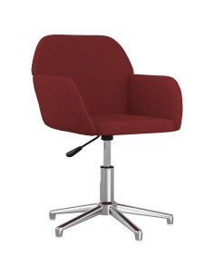 Sedia da Ufficio Girevole Rosso Vino in Tessuto 2