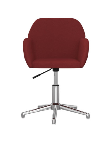 Sedia da Ufficio Girevole Rosso Vino in Tessuto