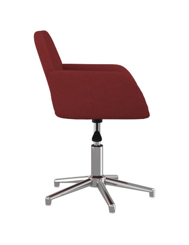 Sedia da Ufficio Girevole Rosso Vino in Tessuto