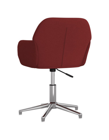 Sedia da Ufficio Girevole Rosso Vino in Tessuto