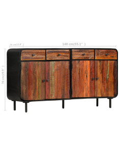 Credenza in Legno Massello di Recupero 140x35x76 cm
