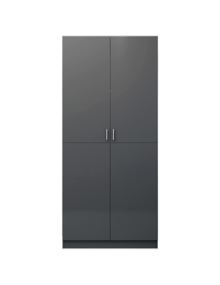 Armadio Grigio Lucido 90x52x200 cm in Legno Multistrato