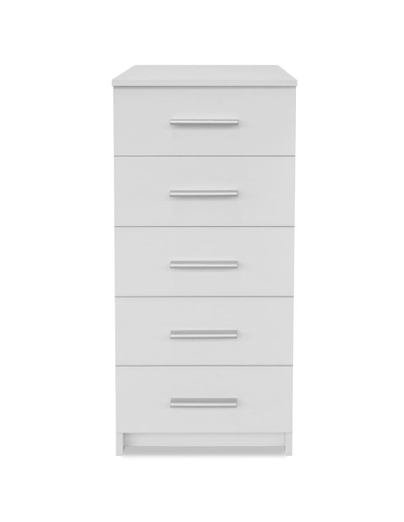 Cassettiera Alta in Legno Multistrato 41x35x106 cm Bianca