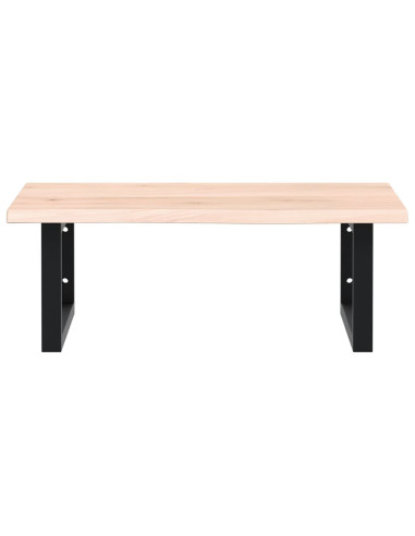 Ripiano a Parete per Lavabo in Acciaio e Massello di Rovere