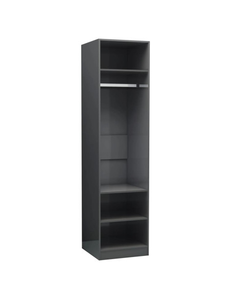 Armadio Grigio Lucido 50x50x200 cm in Legno Multistrato