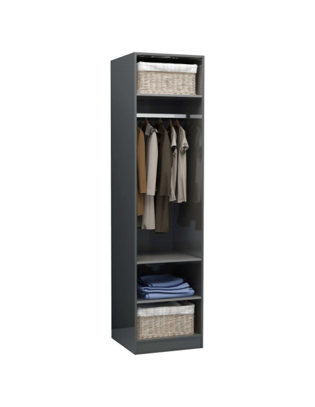 Armadio Grigio Lucido 50x50x200 cm in Legno Multistrato