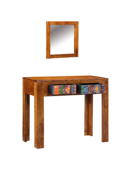 Tolette per Camera da Letto  Marrone Legno massello di Sheesham