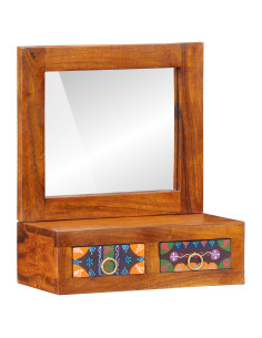 Armadietto a muro con cassetto Marrone 40 x 20 x 50 cm 2